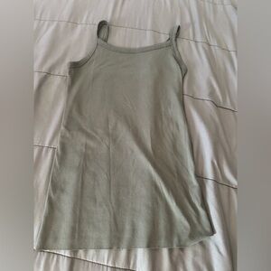 Green Ribbed Tank Top